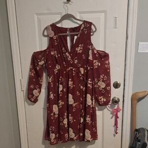 TORRID Floral Cold Shoulder Drrss